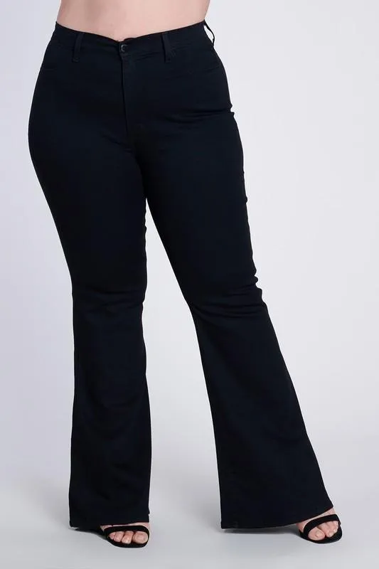 Plus Size Black Flare Jeans