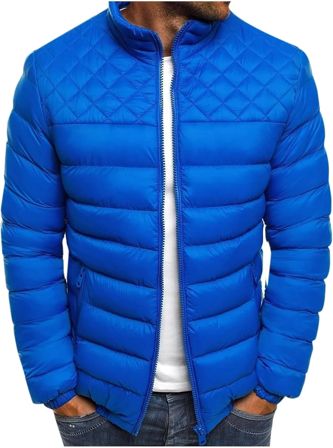SHOPESSA Mens Lightweight Puffer Jackets Warm Packable Down Jacket Mens Winter Clothes Fashion 2023 Cold Weather Outfits