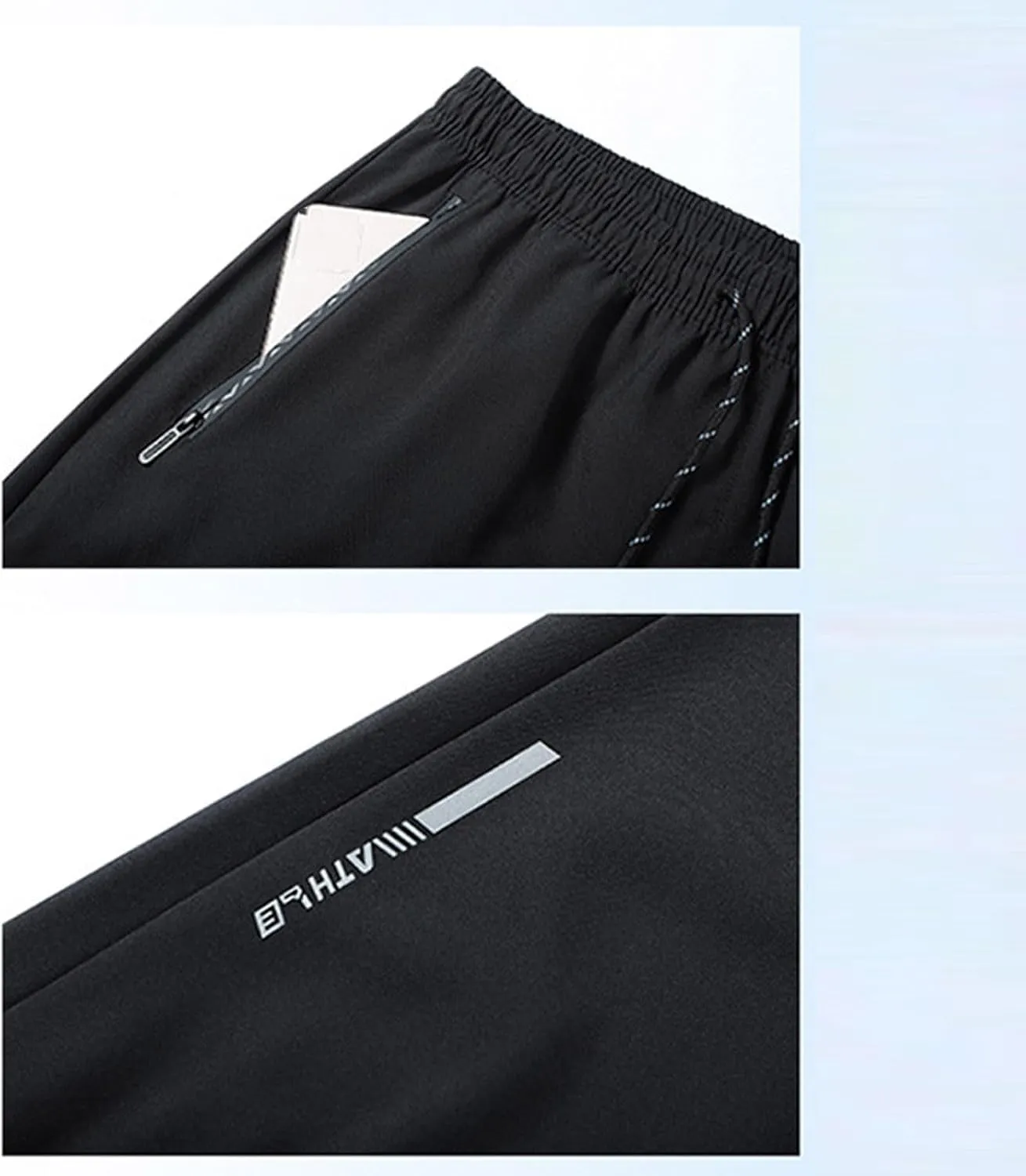 Sinzelimin Men Sport Pants Fashion Solid Color Elastic Waist Drawstring Cropped Sweatpant Loose Comfy Jogger Running Trouser