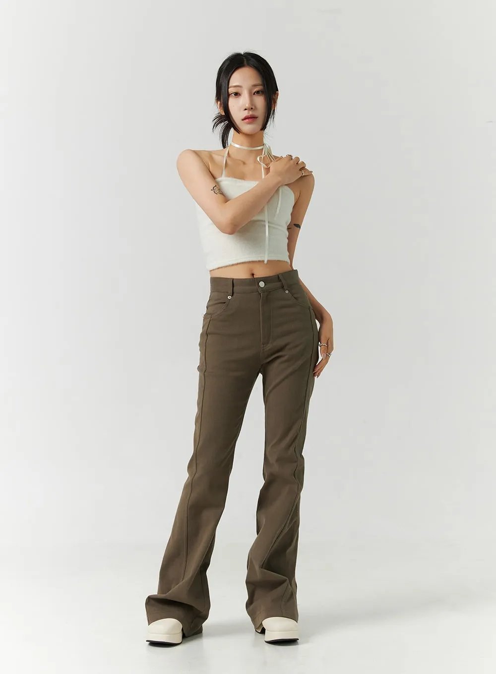 Slim Fit Boot Cut Pants CD301