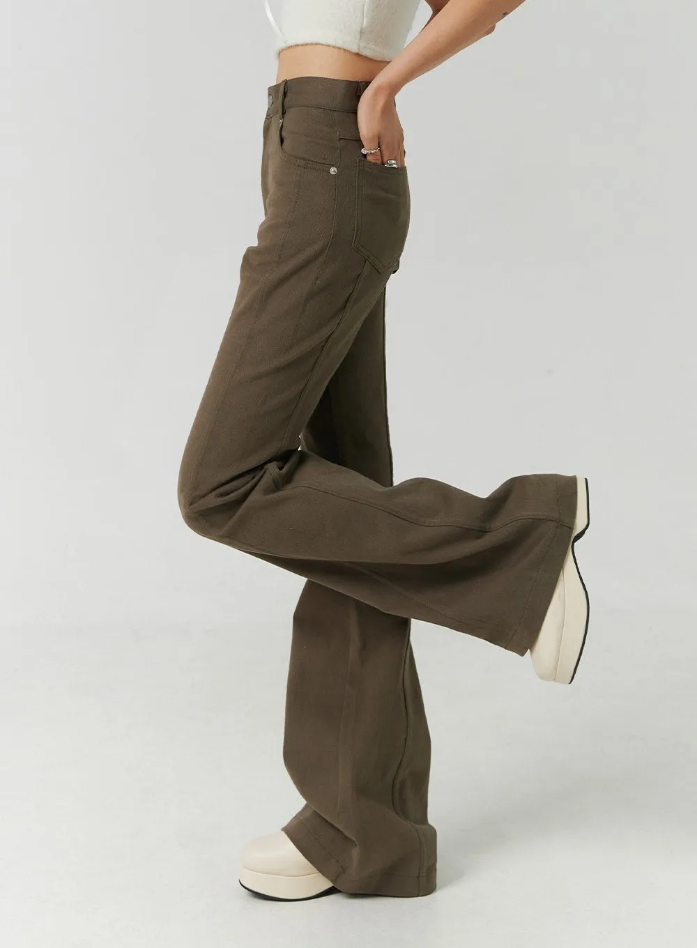 Slim Fit Boot Cut Pants CD301