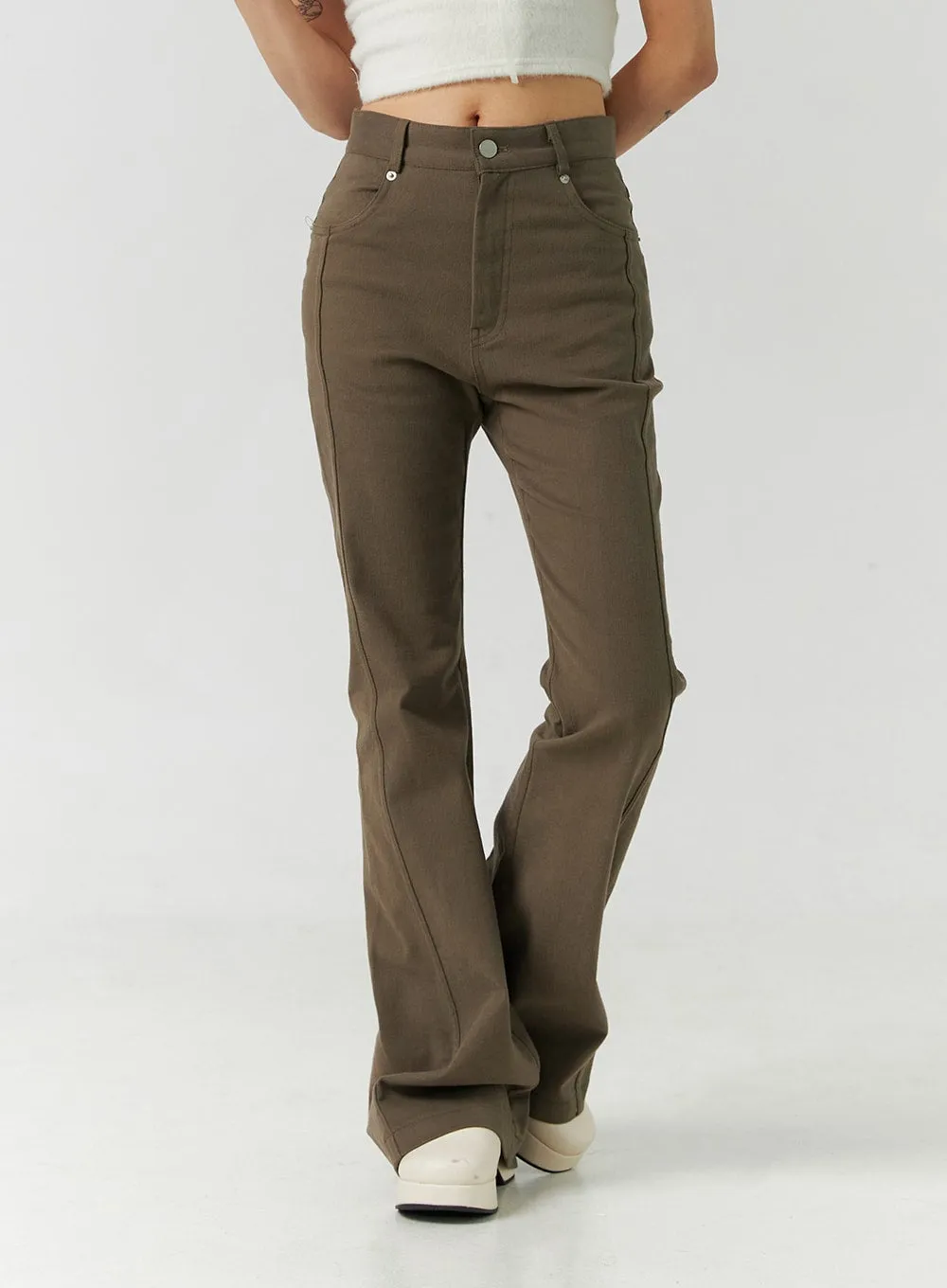 Slim Fit Boot Cut Pants CD301