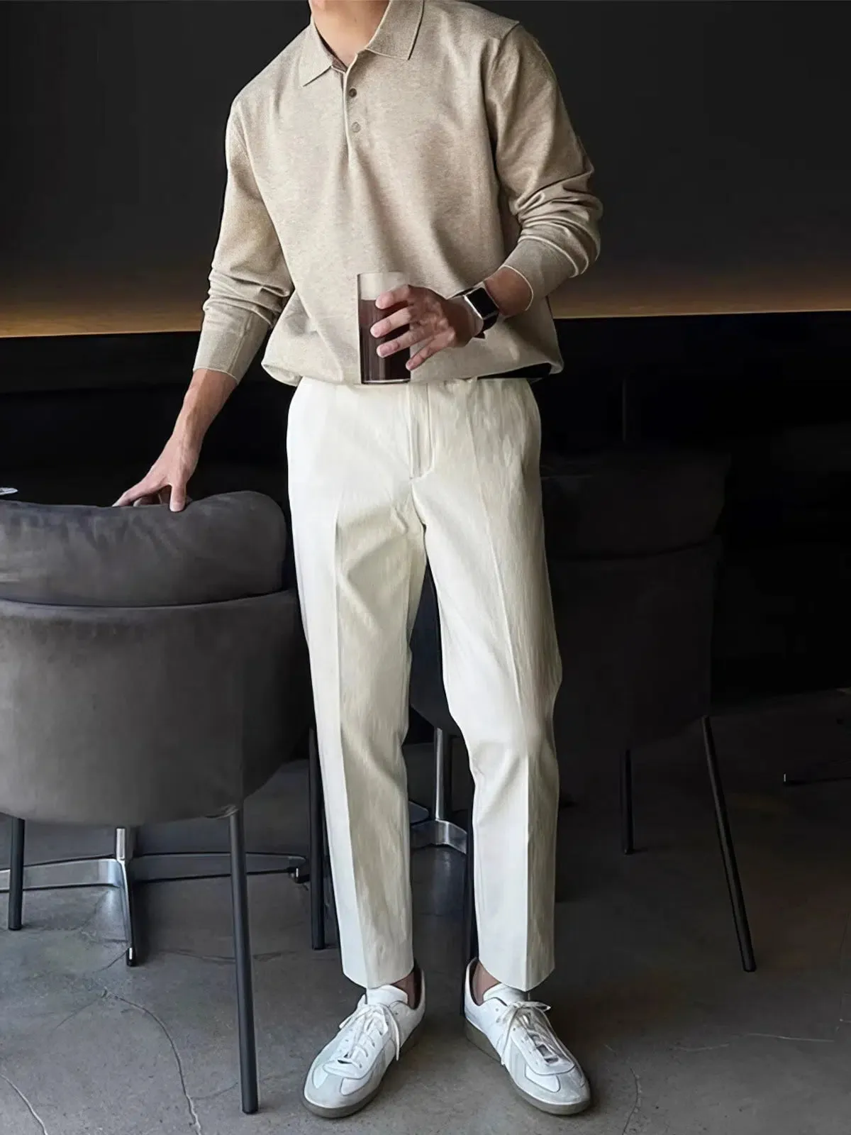 Slim-Fit Formal Elastic Pants