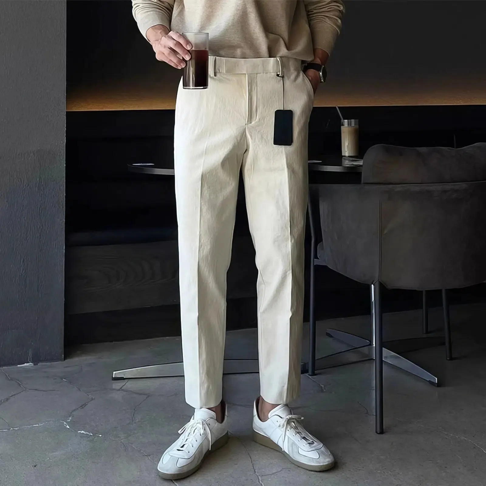 Slim-Fit Formal Elastic Pants