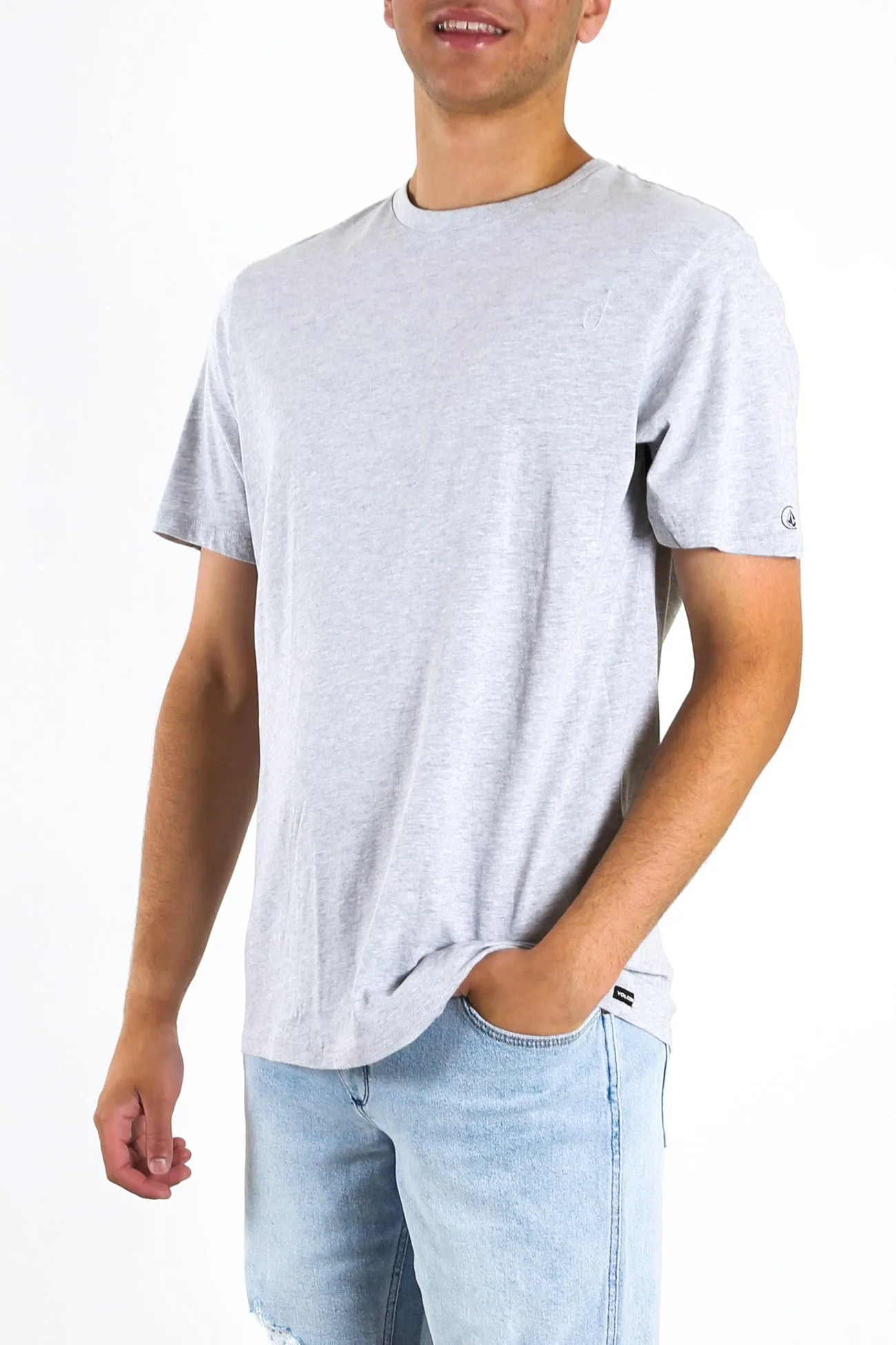 Solid Short Sleeve Tee Grey Marle