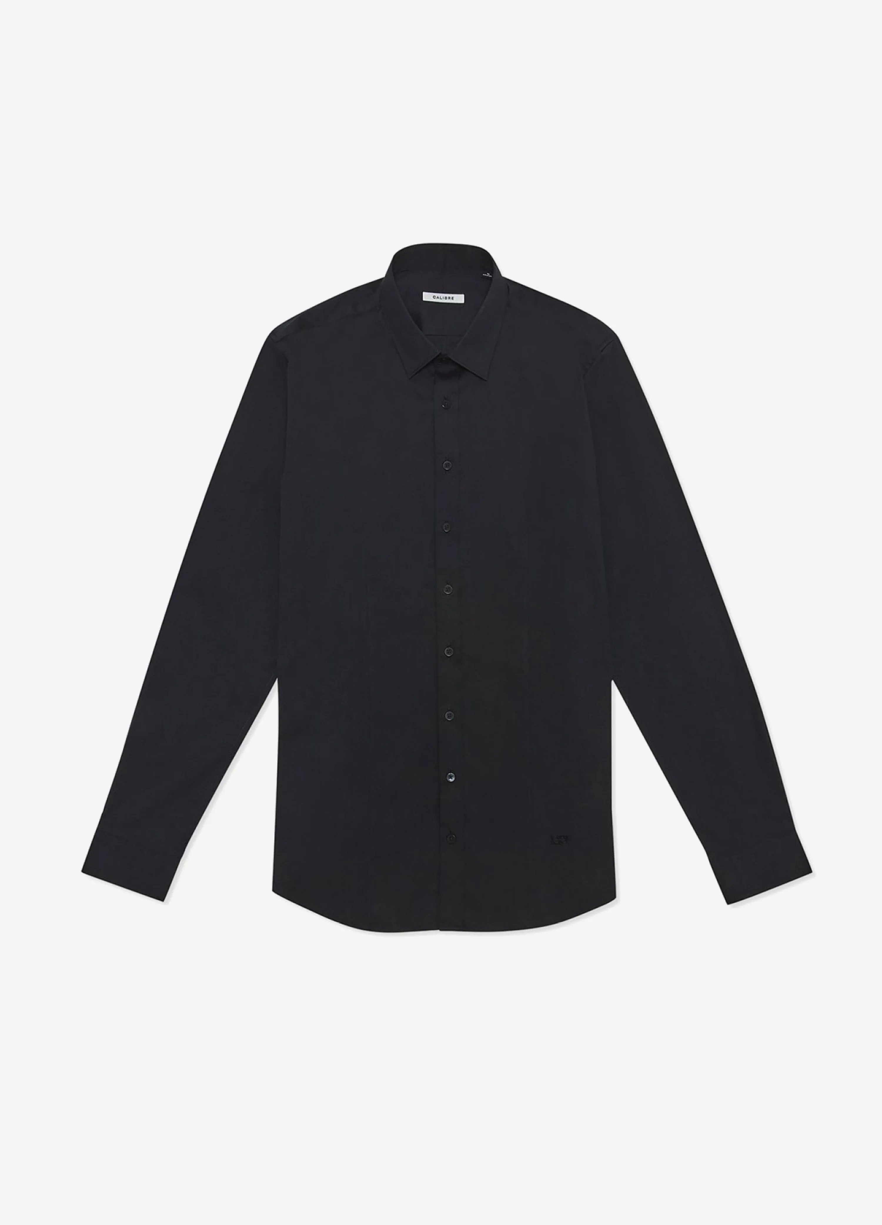 Stretch Cotton Poplin Shirt Black