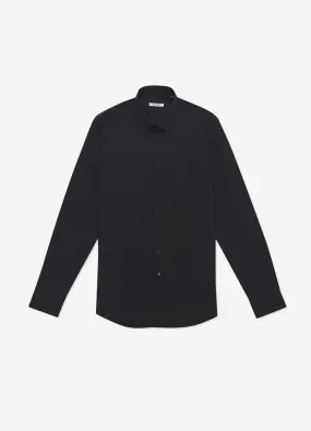 Stretch Cotton Poplin Shirt Black
