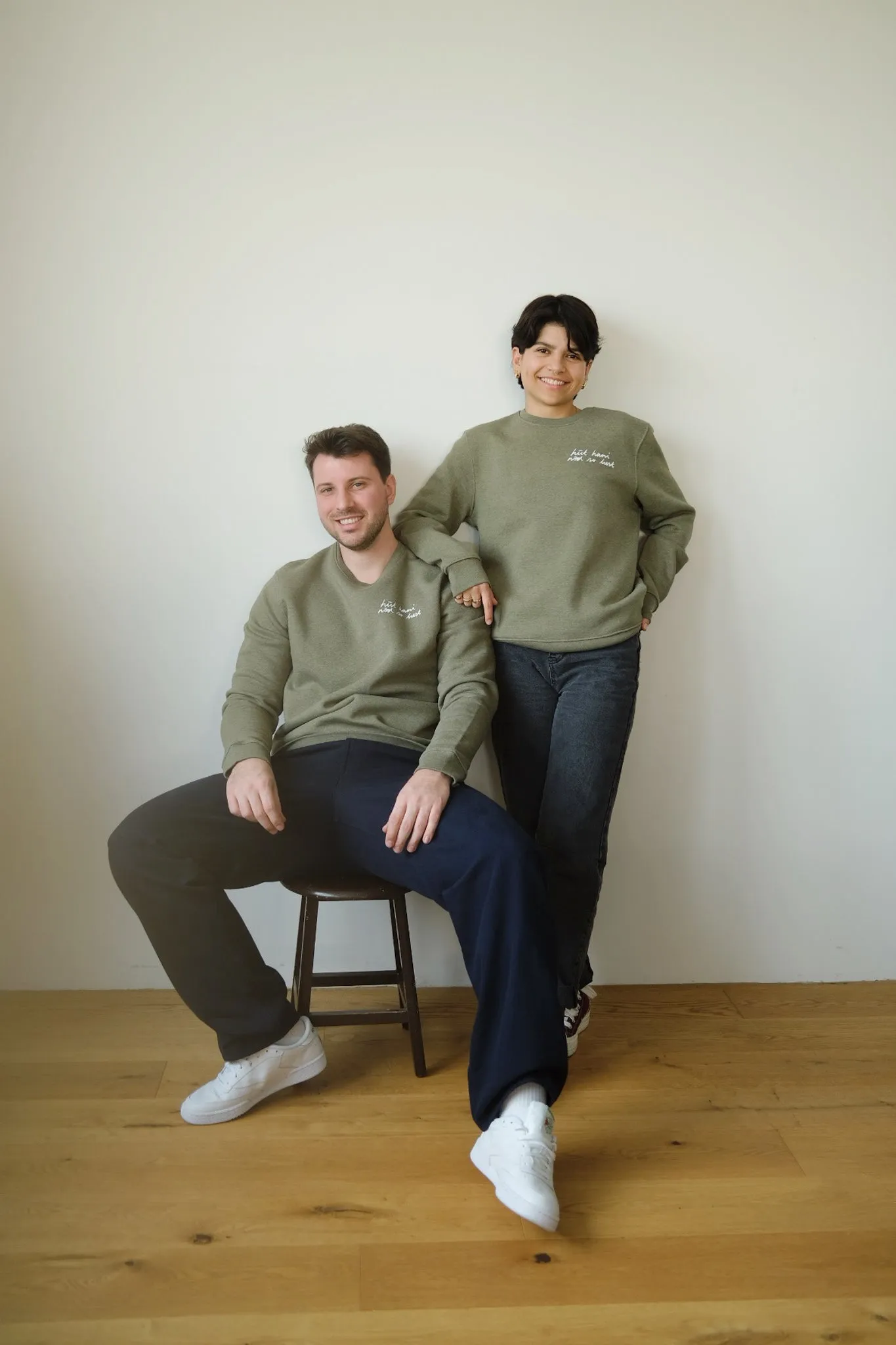 unisex sweatshirt - hüt hani nöd so lust - khaki heather