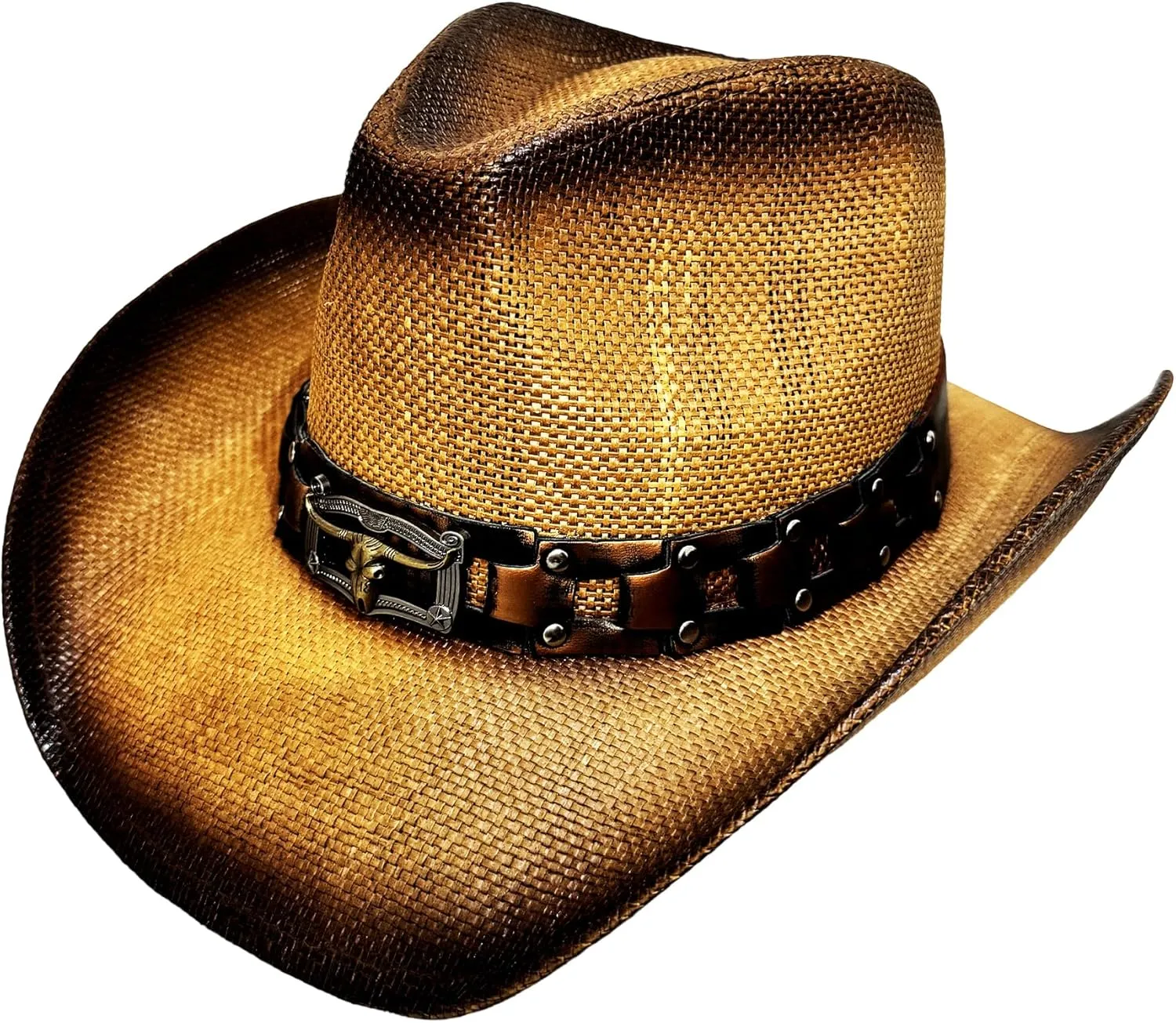 Western Cowboy Hat Features Wide Brim for Sun Protection Belt Buckle, Stylish Perfect for Outdoor Adventures & Casual Wear