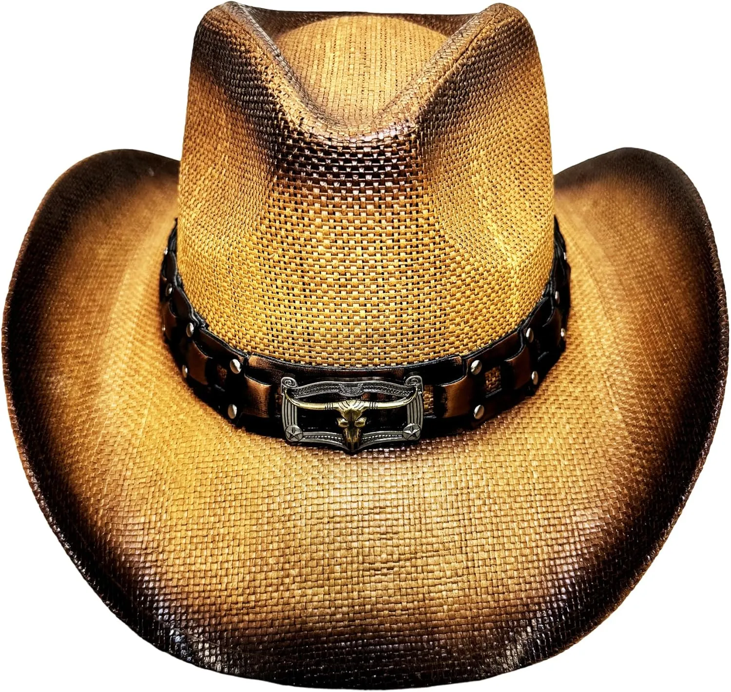 Western Cowboy Hat Features Wide Brim for Sun Protection Belt Buckle, Stylish Perfect for Outdoor Adventures & Casual Wear