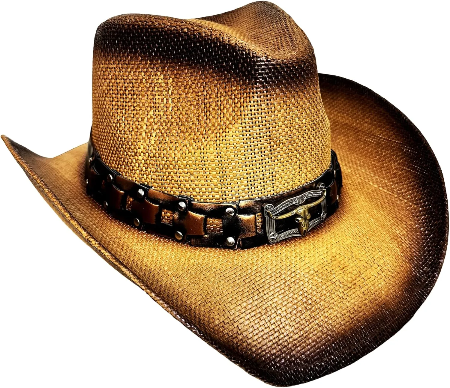 Western Cowboy Hat Features Wide Brim for Sun Protection Belt Buckle, Stylish Perfect for Outdoor Adventures & Casual Wear