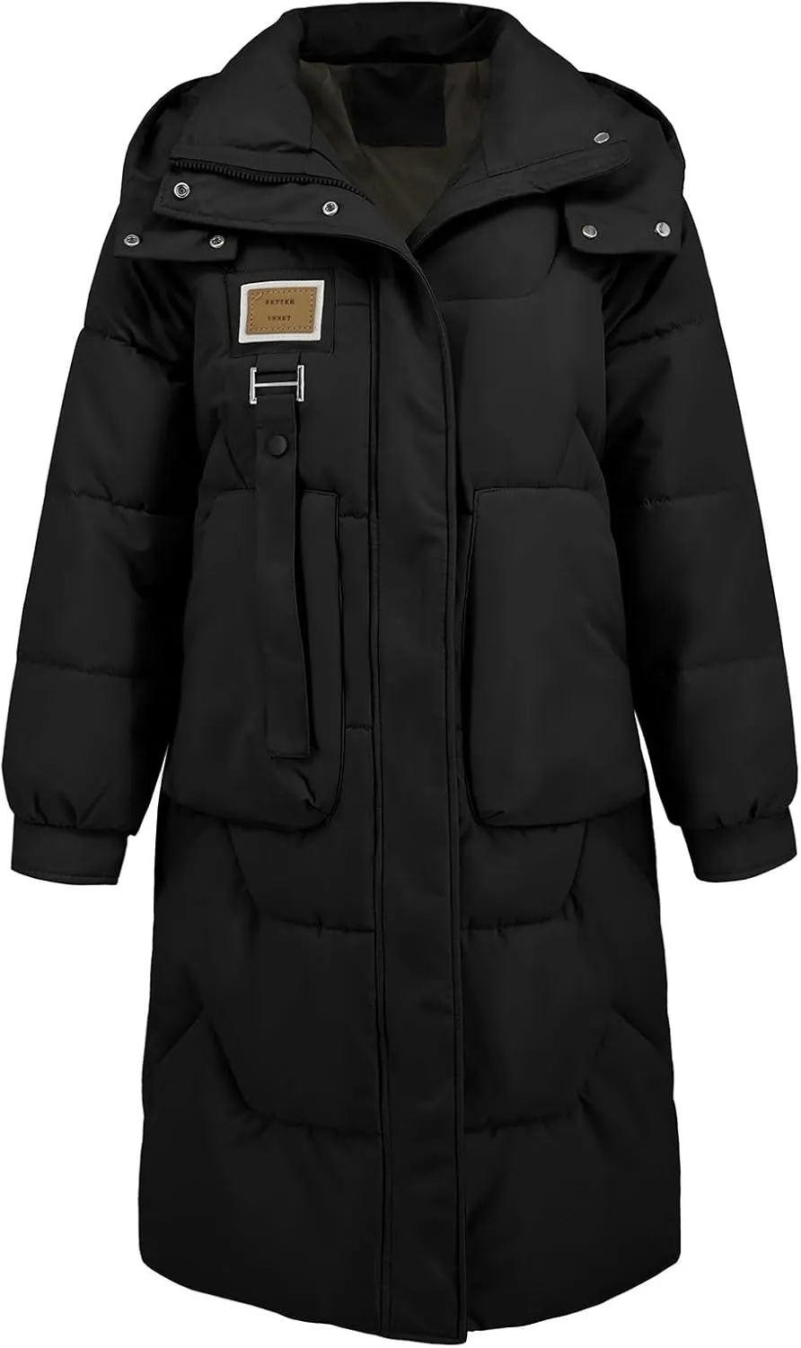 Winter Down Jacket Coat for Women Winter Long Puffer Hooded Zip Up Thickened Down Jackets Trendy Clothes Outerwear