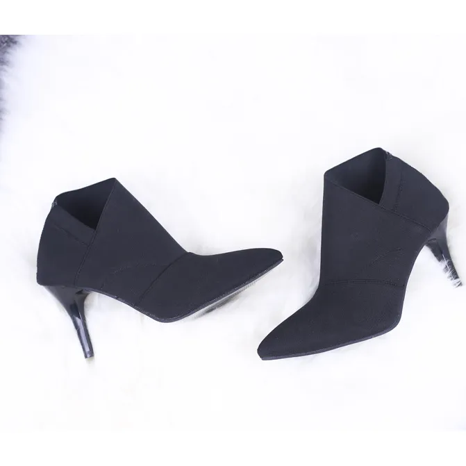 Women Shoes Slip-On Retro High Heel Ankle Boot