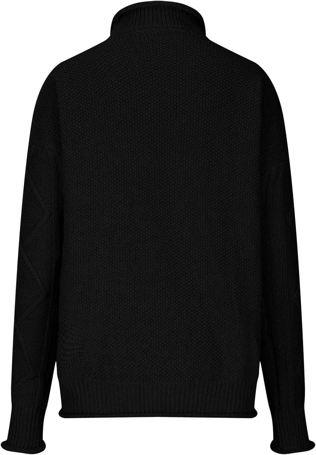 Women's Turtleneck Long Sleeve Loose Oversized Chunky Knitted Pullover Sweater Jumper Tops Fall Casual Solid Sweaters