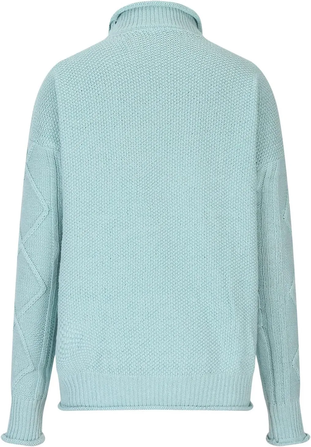 Womens Turtleneck Oversized Sweaters Solid Color Long Sleeve Pullover Loose Chunky Knit Jumper Fall Winter Casual Tops