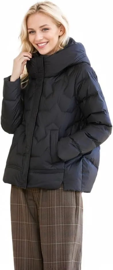 Women's Winter Down Jacket - Warm Hooded Puffer Coat - Stylish and Cozy Cold Weather Outerwear