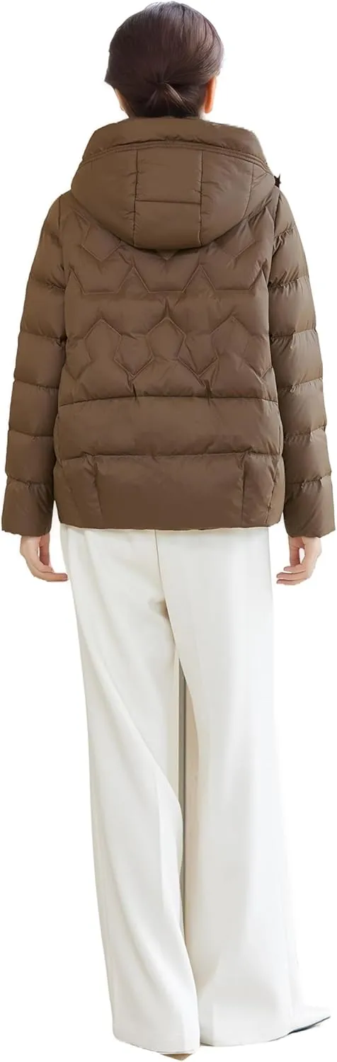 Women's Winter Down Jacket - Warm Hooded Puffer Coat - Stylish and Cozy Cold Weather Outerwear