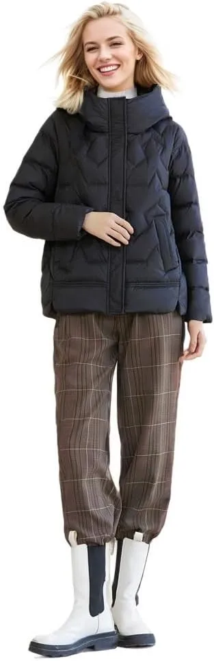 Women's Winter Down Jacket - Warm Hooded Puffer Coat - Stylish and Cozy Cold Weather Outerwear