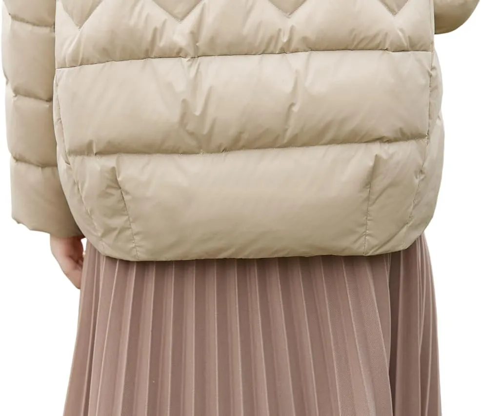 Women's Winter Down Jacket - Warm Hooded Puffer Coat - Stylish and Cozy Cold Weather Outerwear