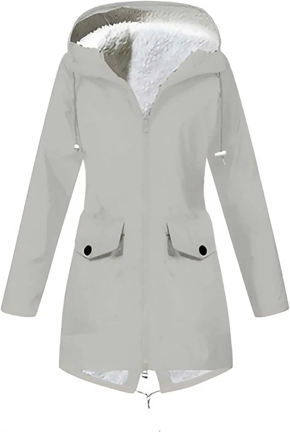 Women's Winter Puffer Coat Thicken Fleece Lined Down Jacket Waterproof Faux Fur Detachable Hooded Parka 2024 Fashion