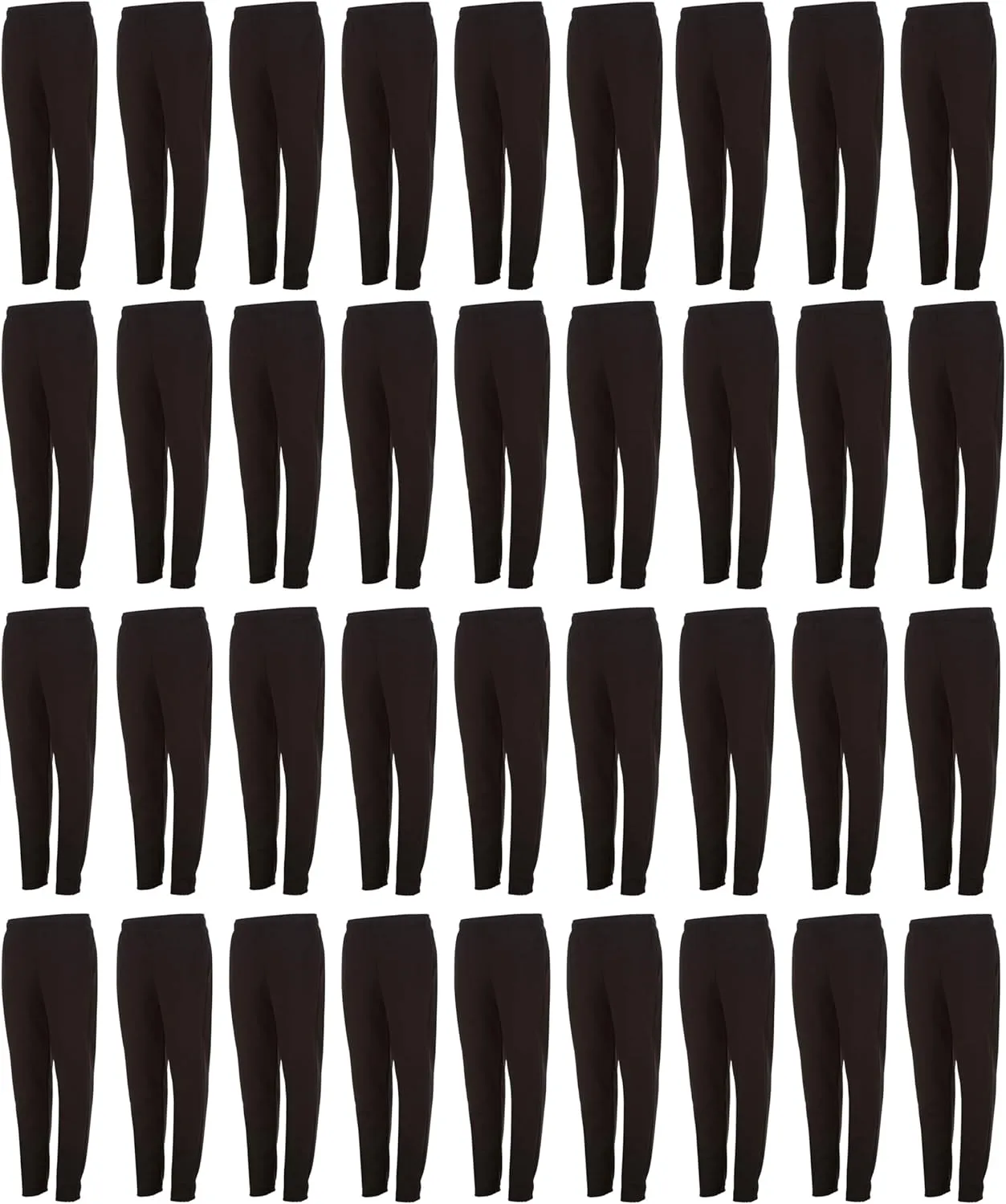 Yacht & Smith 36 Pack of Wholesale Childrens Unisex Jogger Bulk Sweatpants, Black Navy Gray, Comfy Lounge Joggers for Kids