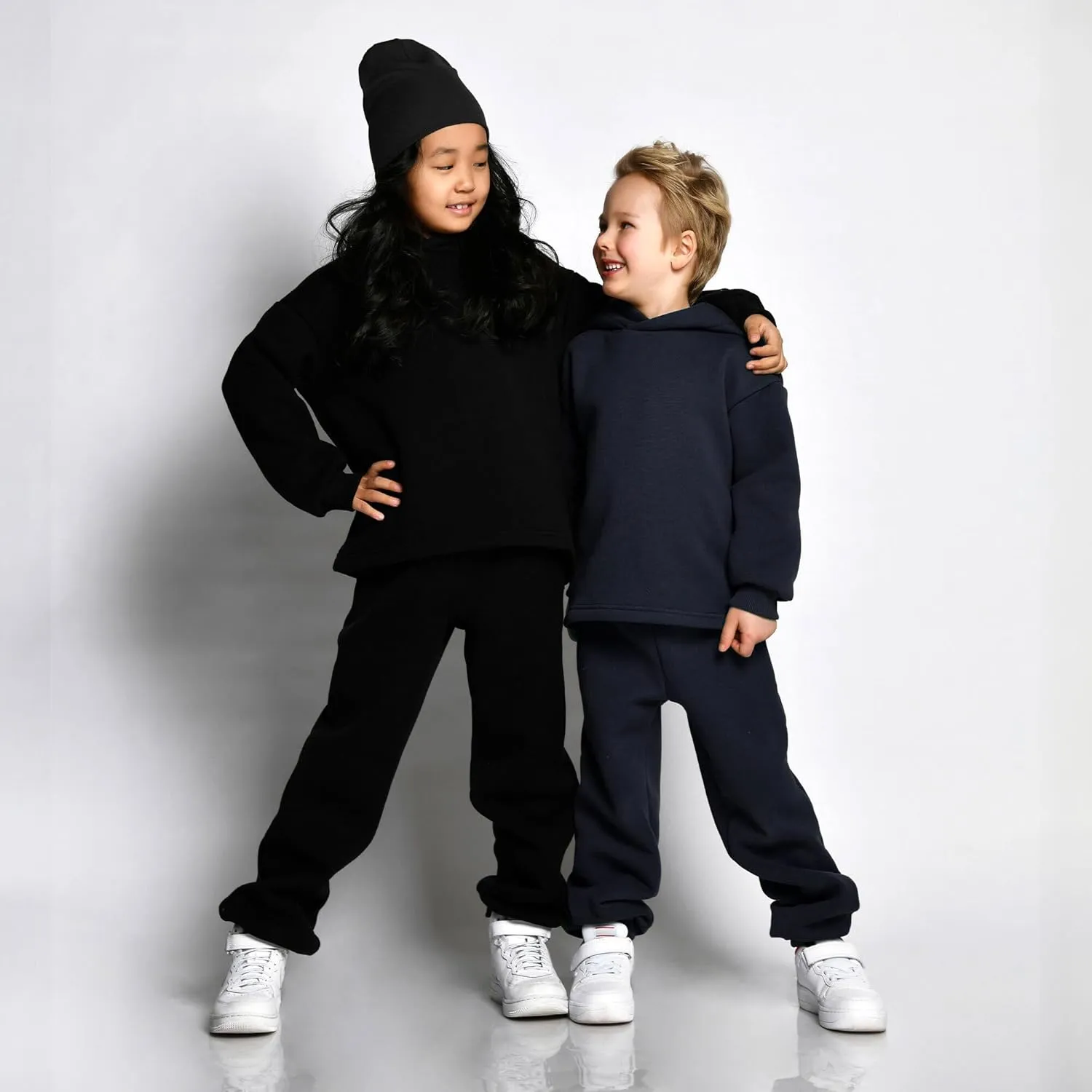 Yacht & Smith 36 Pack of Wholesale Childrens Unisex Jogger Bulk Sweatpants, Black Navy Gray, Comfy Lounge Joggers for Kids